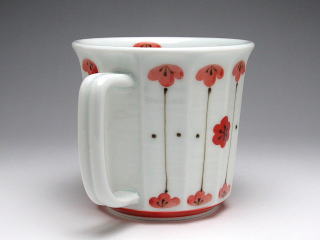 花絵十草（赤）　マグカップ