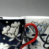 染付二方牡丹　マグカップ　　