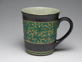 金唐草（緑）　マグカップ