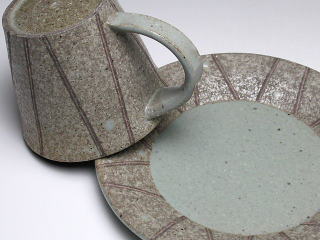 灰釉線紋　コーヒーカップ