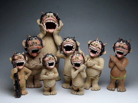 鬼の置物 厄除け、家の守り神として 陶工房楽 むじゃ鬼（山口清美） 六