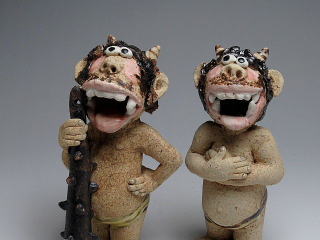 鬼の置物 厄除け、家の守り神として 陶工房楽 むじゃ鬼（山口清美） 六