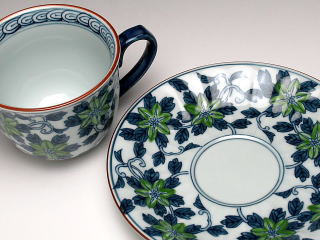 錦鉄仙花（グリーン）　コーヒーカップ