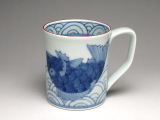 めで鯛（青）　マグカップ