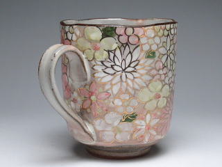 金彩花（ピンク）　マグカップ
