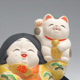 お福招き猫　置物