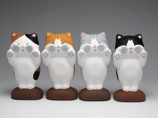 ぺったり猫　置物